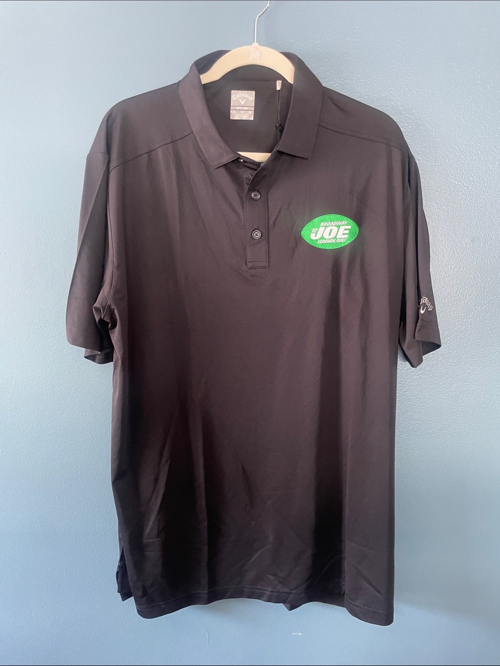 Callaway Black Polo with Green Oval "Joe Namath” Logo